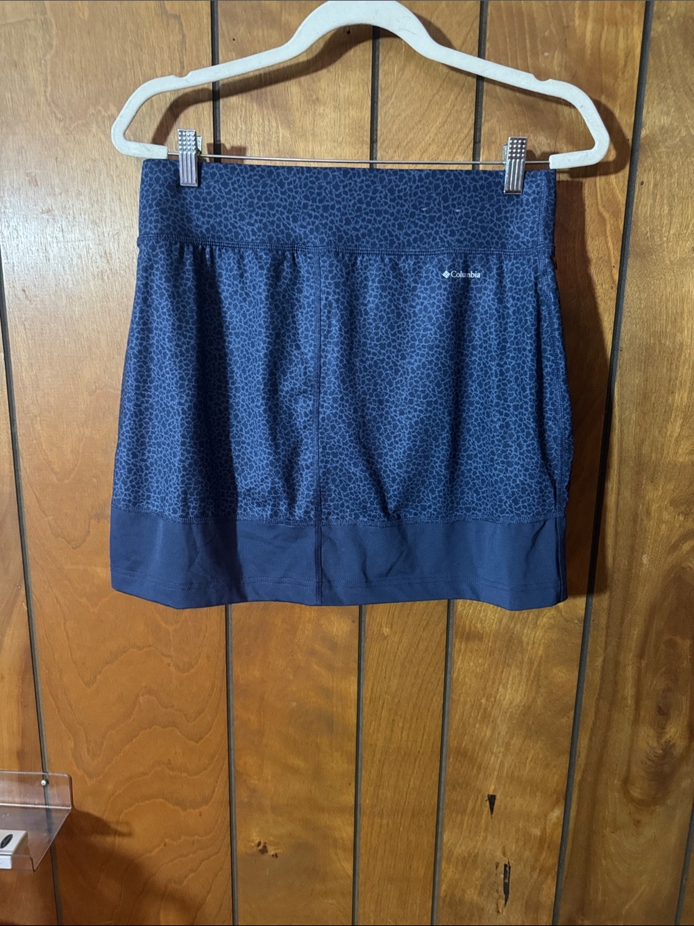 Columbia Navy Printed Active Skirt with Solid Hem